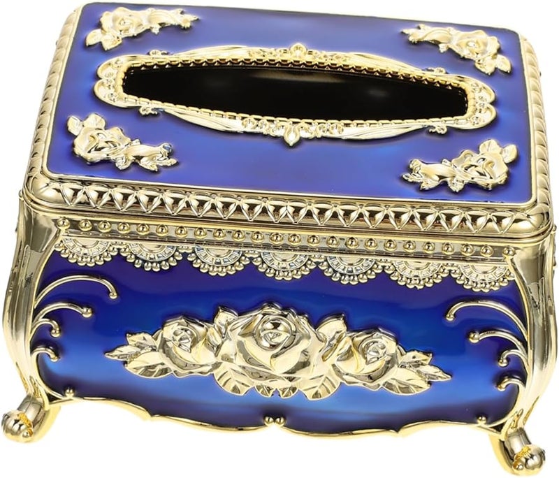 Premium Zinc Alloy Tissue Box Holder Elegant Retro Napkin Dispenser For Living Room Desktop - Image 1